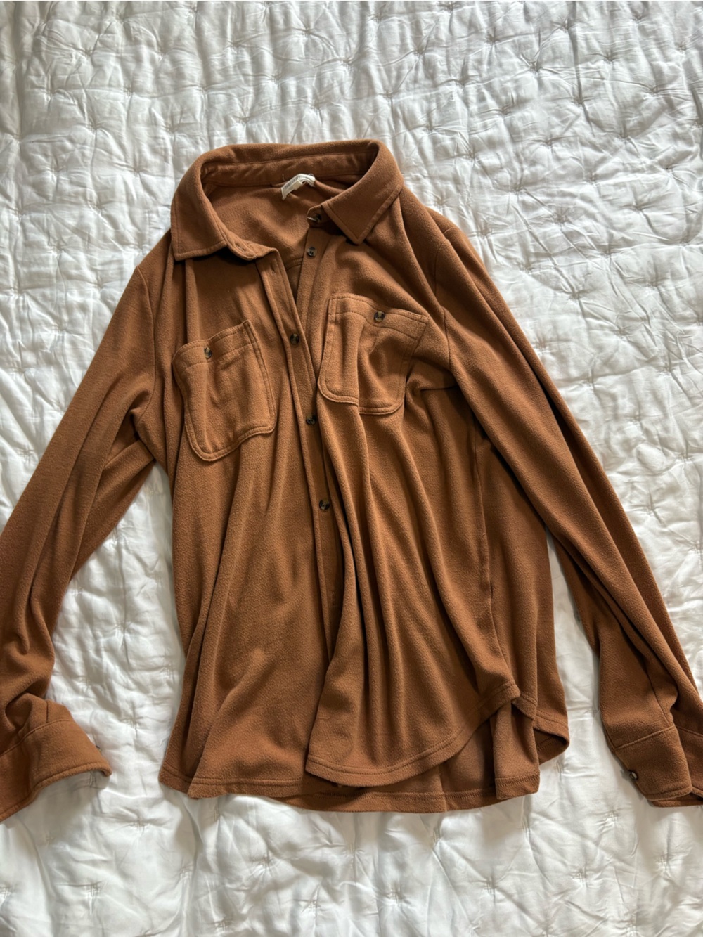 Thread & Supply Brown Button-Front Utility Shirt L - super soft